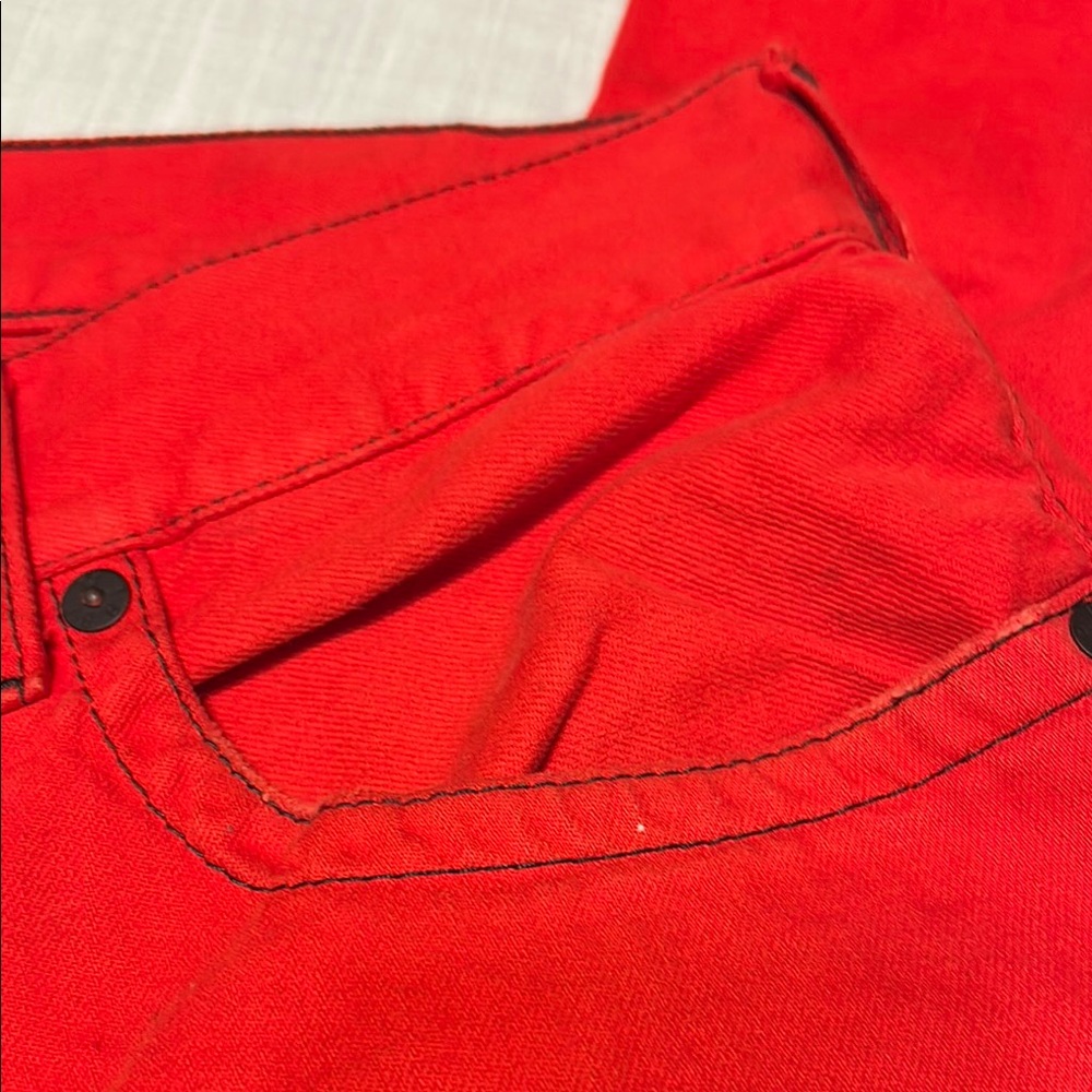 True Religion Red Straight Jeans Vibrant Denim - Picture 15 of 15